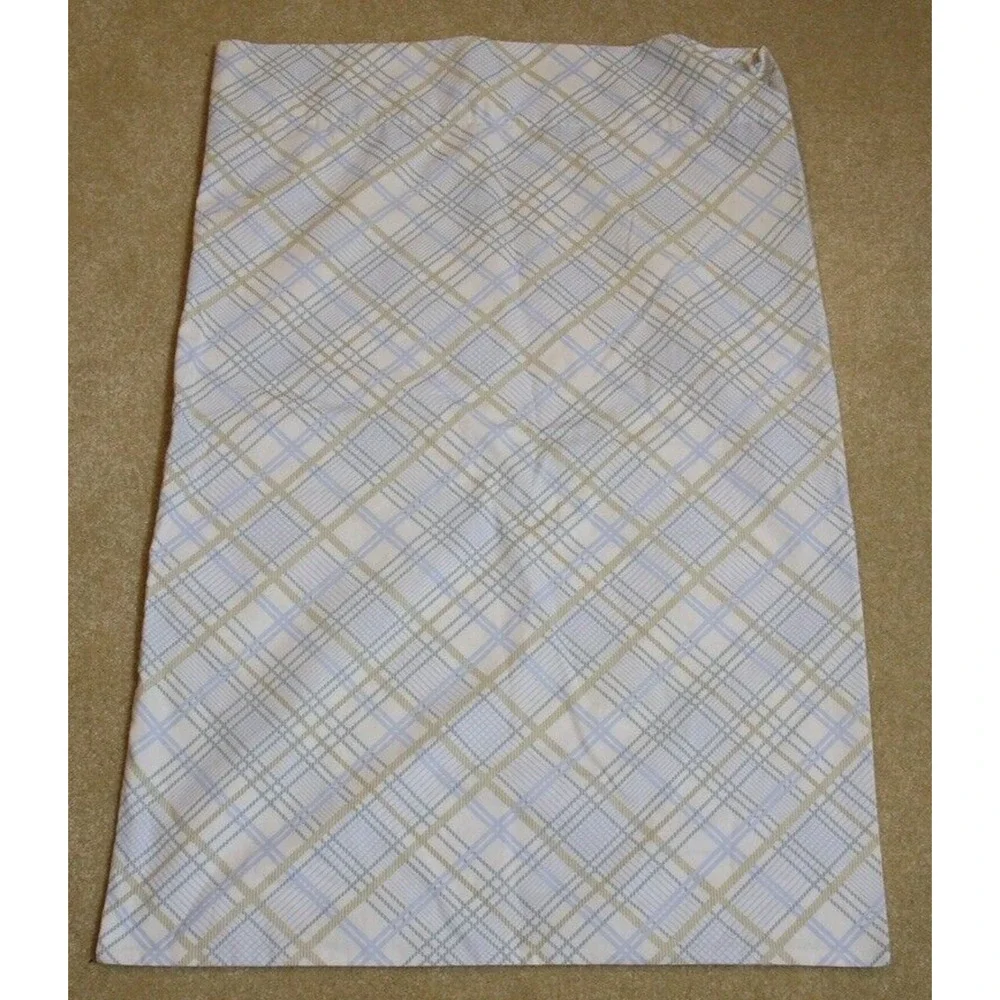 JCP Home Pillowcase Pair Plaid Standard Green Blue Cotton Blend Modern